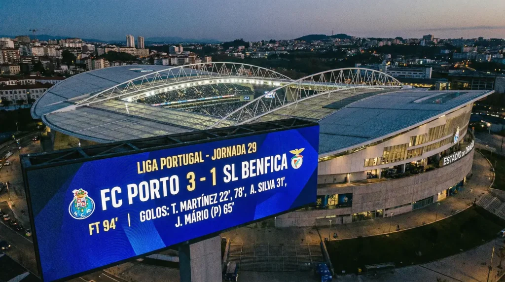 Marcador de partido en estadio de la Liga Portugal